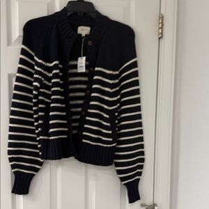 AE 77 Black and White Striped Women's Sweater MSRP 228$ size XS